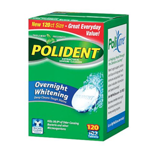 Polident - Antibacterial Denture Cleanser- Overnight whitening