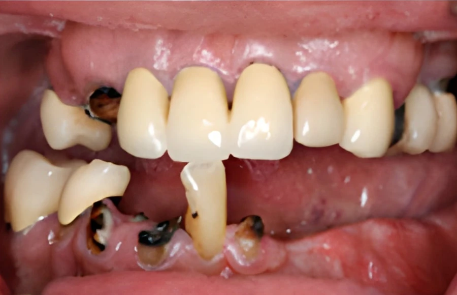 Patient's teeth before treatment