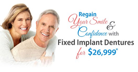 Fixed Implant Dentures for $26,999* at Implants Guru, Rancho Mirage, Palm Desert, Palm Spring, Coachella Valley, Cathedral City, La Quinta, Desert Hot Springs, Yucca Valley, Indian Wells