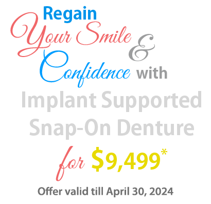 Implant supported snap-on denture
