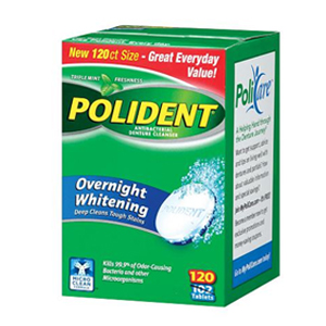 Polident - Antibacterial Denture Cleanser- Overnight whitening Polident - Antibacterial Denture Cleanser- Overnight whitening