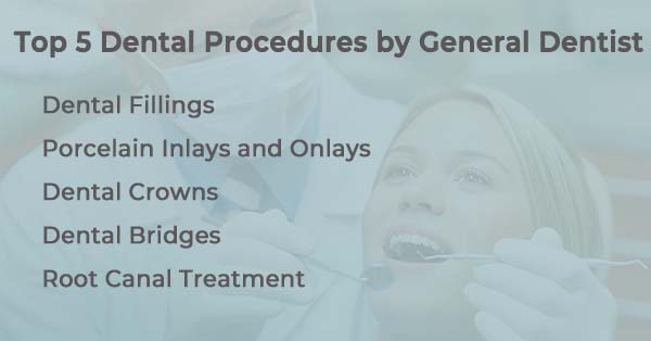 Top 5 Dental Procedures by General Dentist Top 5 Dental Procedures by General Dentist
